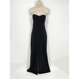 Lulus Edith NEW Strapless Jumpsuit Sz XL Black Wide Leg Fully Lined Zip Back